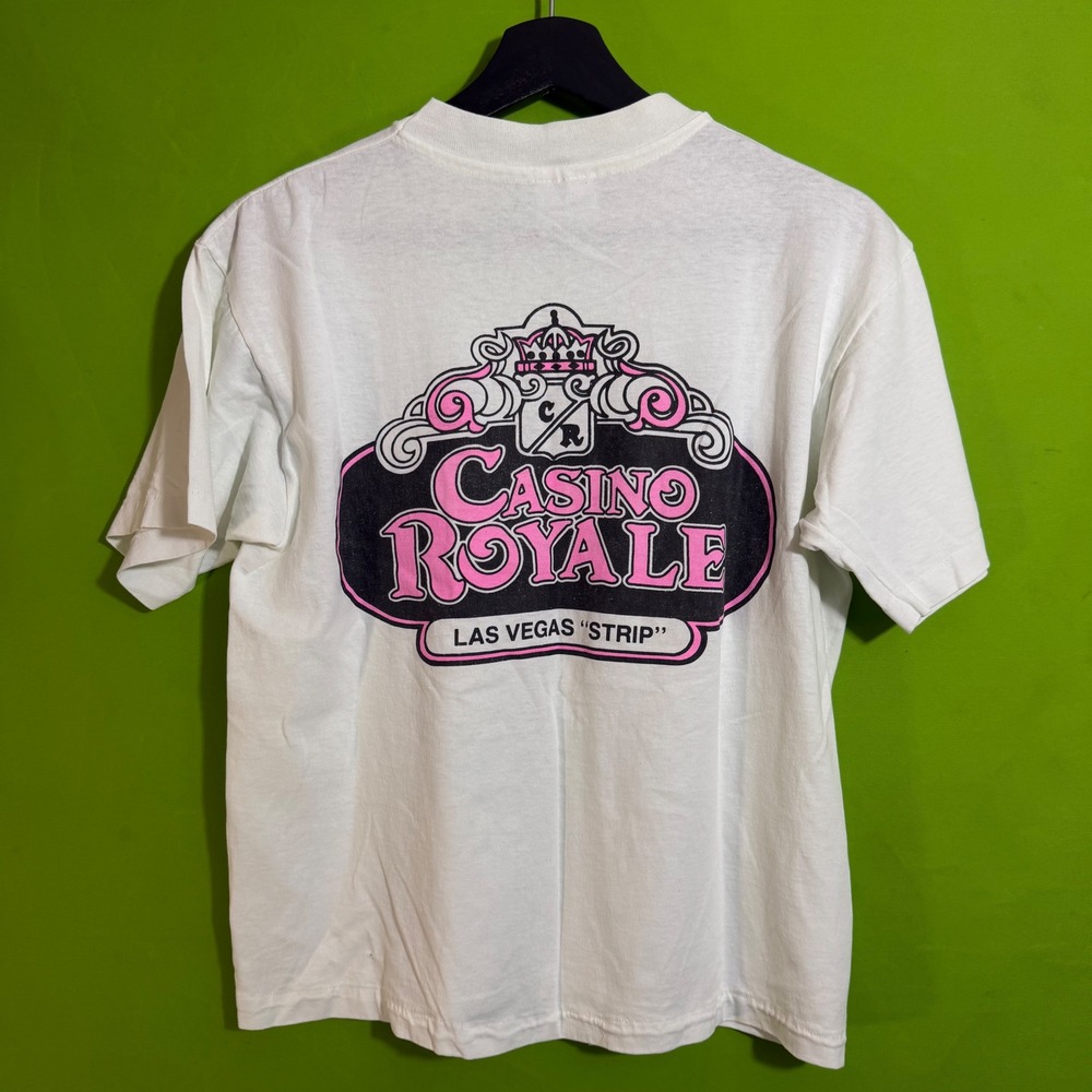 Vintage Hanes Fifty-Fifty Las Vegas Casino Royale T-Shirt White Medium USA Made